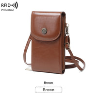 Anti-magnetic Phone Bag Retro Wax Leather Phone Case