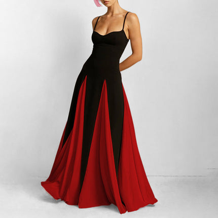 Elegant Casual Colorblock Strap Dress for Women