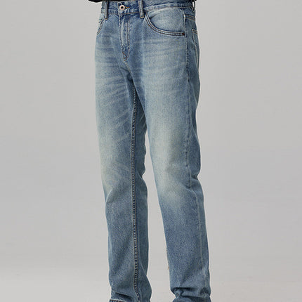 Straight Fit Washed Denim Jeans for Men