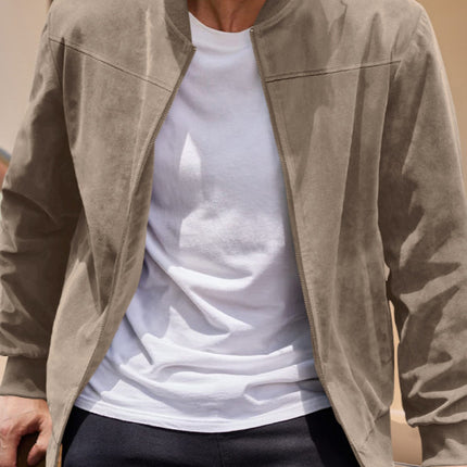 Mens Suede Bomber Jacket