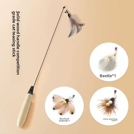 Interactive Feather Teaser Wand for Cats