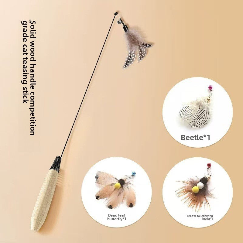Interactive Feather Teaser Wand for Cats