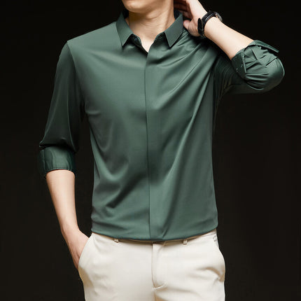 Men's long-sleeved seamless business shirt