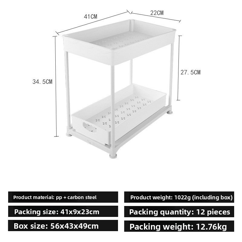 Ready-Made Pull-Out Drawer Basket Kitchen Cabinet Storage Rack under the Sink Storage Rack Organizing Rack Removable