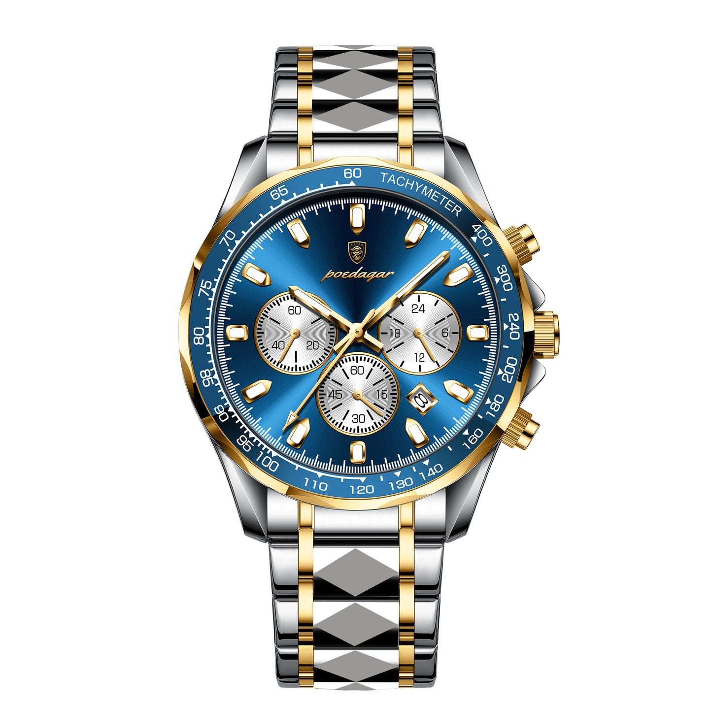 Swiss brand multifunctional men's watch steel band luminous quartz watch live foreign trade explosions a generation of hair