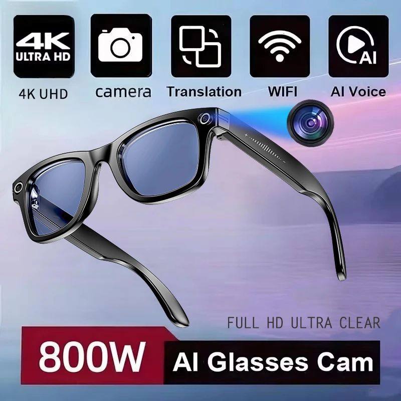 AI Smart Glasses with Camera and Color-Changing Lenses