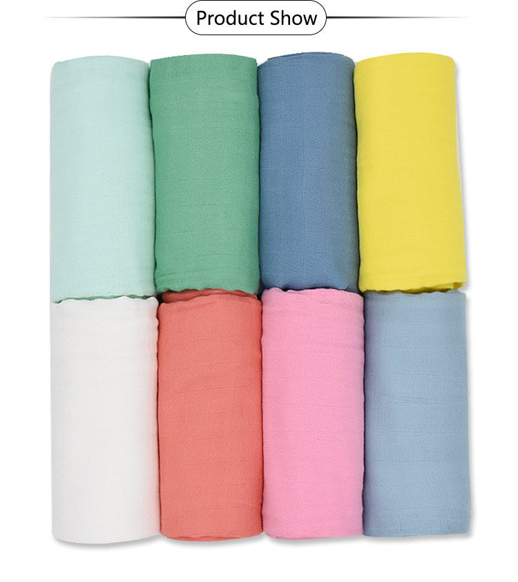 Bamboo Cotton Solid Color Double-layer Gauze Newborn Bath Towel Gro-bag Summer Thin