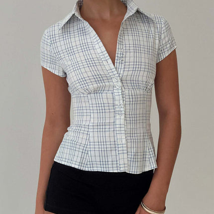 Womens Double Button Casual Shirt