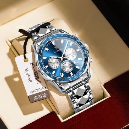 Swiss brand multifunctional men's watch steel band luminous quartz watch live foreign trade explosions a generation of hair