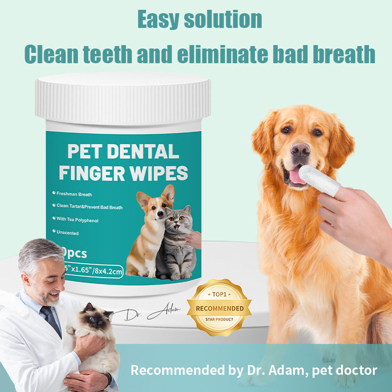 Pet Enlarged Tooth Cleaning Wipes