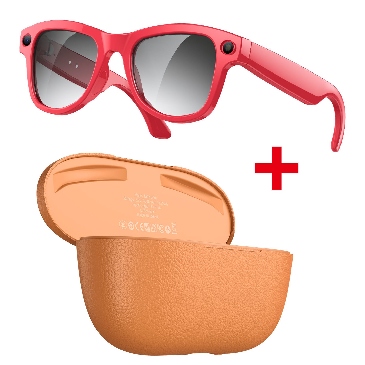 Smart glasses with a charging case