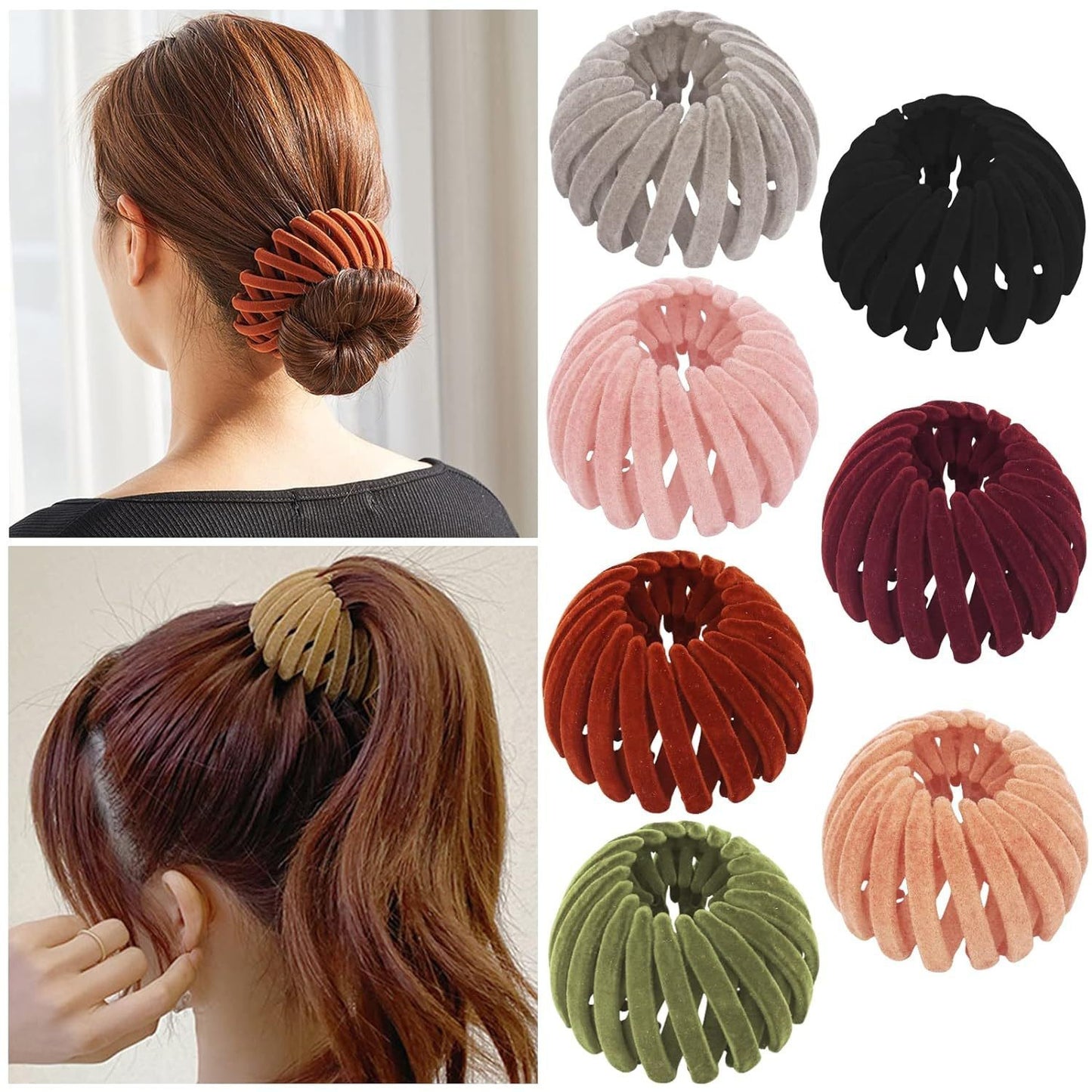 Flocking Hair Claw Clip for Women Half-Up Hairstyle