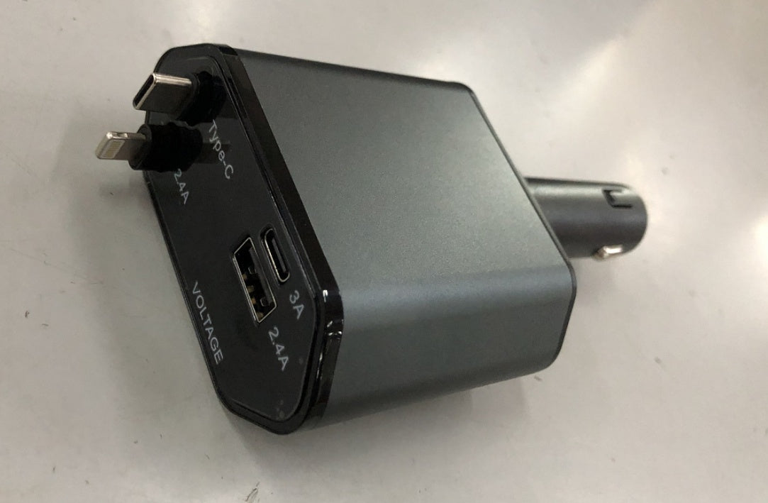 شاحن أوتوماتيكي قابل للسحب، قابس تحويل عالمي فائق السرعة من واحد إلى أربعة، طوق رأس