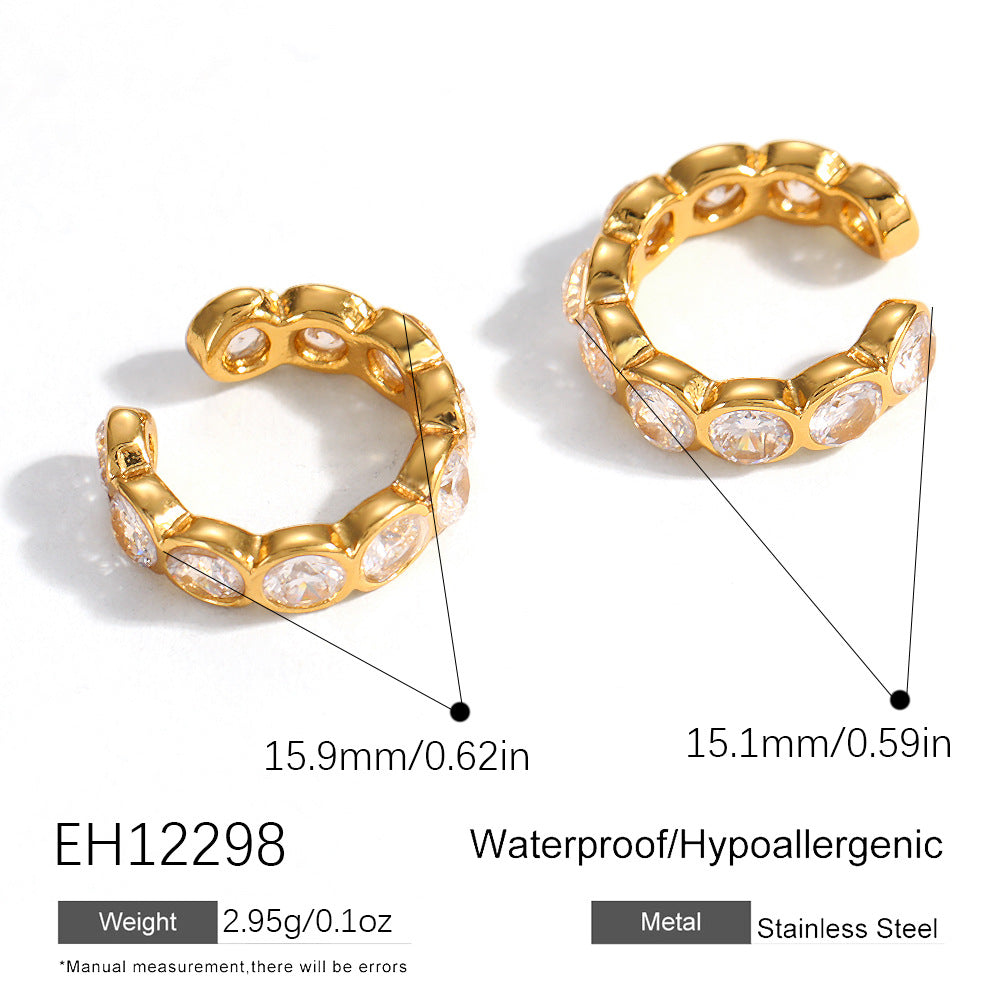 Minimalist Gold Plated Zirconia Ear Cuff