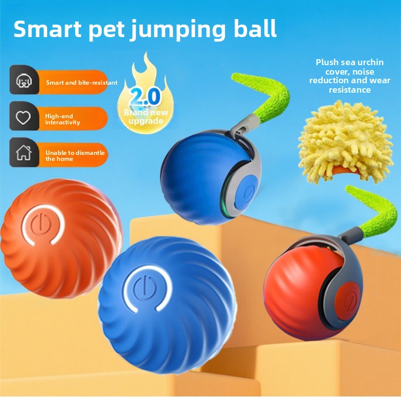 Interactive Electric Pet Toy Ball with Automatic Bouncing