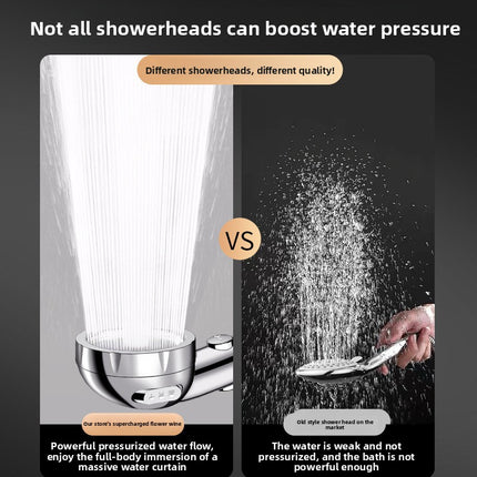 Pressurized Handheld Shower Head with Multiple Spray Modes
