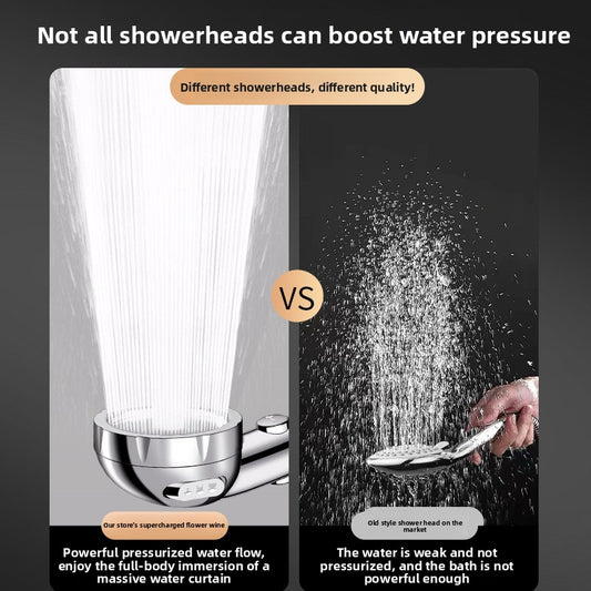Pressurized Handheld Shower Head with Multiple Spray Modes
