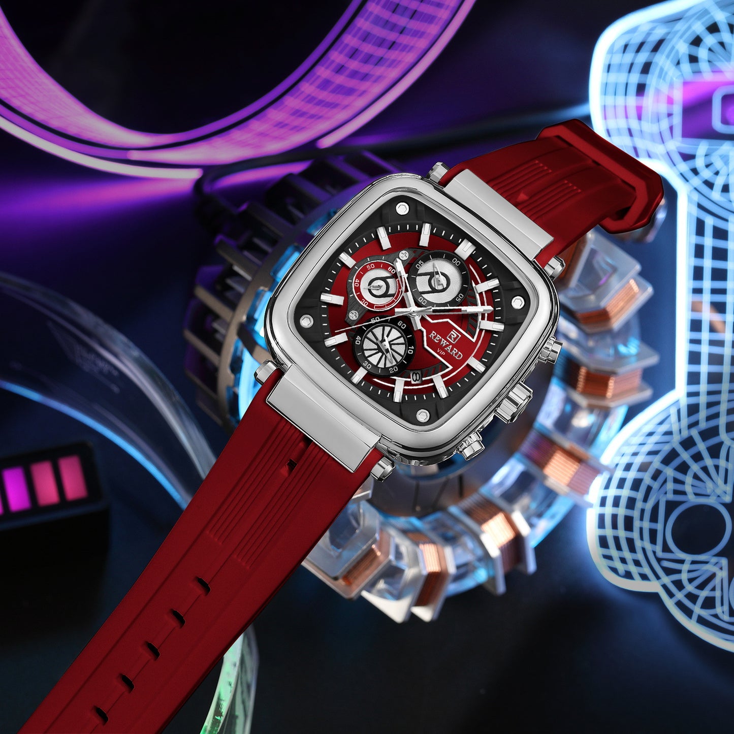 Square Sports Chronograph Mens Watch