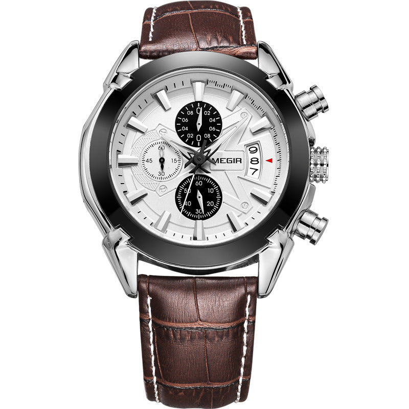 Megir Multifunctional Mens Quartz Watch