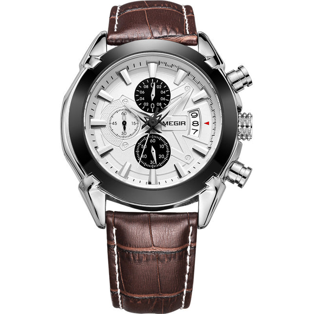 Megir Multifunctional Mens Quartz Watch