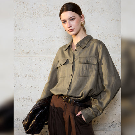Womens Lyocell Linen Shirt