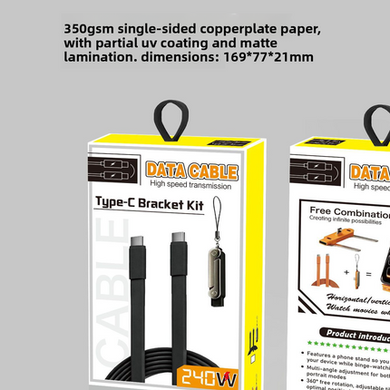 240W Multi-Function Phone Holder Fast Charging Data Cable