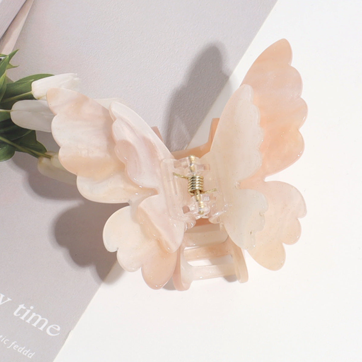 Double-layer Butterfly Gradient Pearlescent Hair Clip