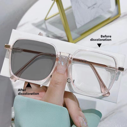 Photochromic Anti-Blue Light Glasses with Square Frame