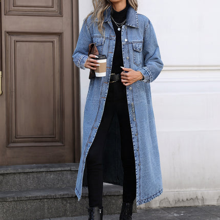 Long Loose Denim Jacket for Women