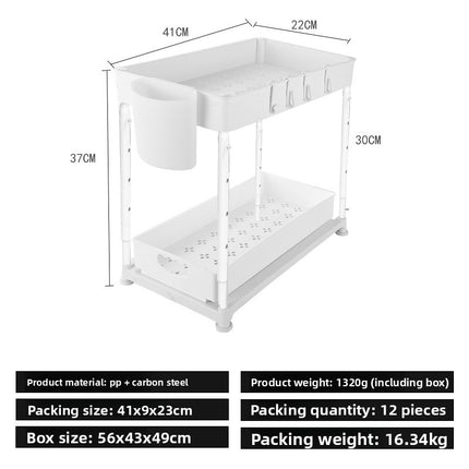 Ready-Made Pull-Out Drawer Kitchen Cabinet under the Sink Storage Rack