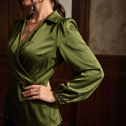 Women's Long Sleeve Tie-Waist Shirt