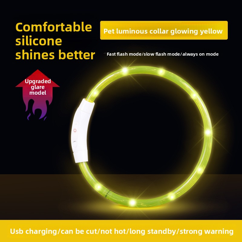 Dog and cat glow-in-the-dark collars