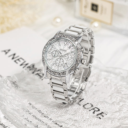 Women's Diamond Accent Mother-of-Pearl Dial Quartz Watch