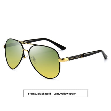 Metal Polarized Sunglasses Retro Large Frame Driving Glasses