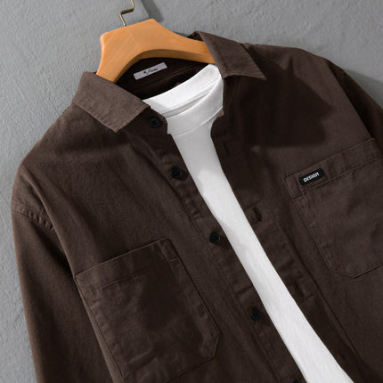 Long-sleeved men's casual cotton shirt