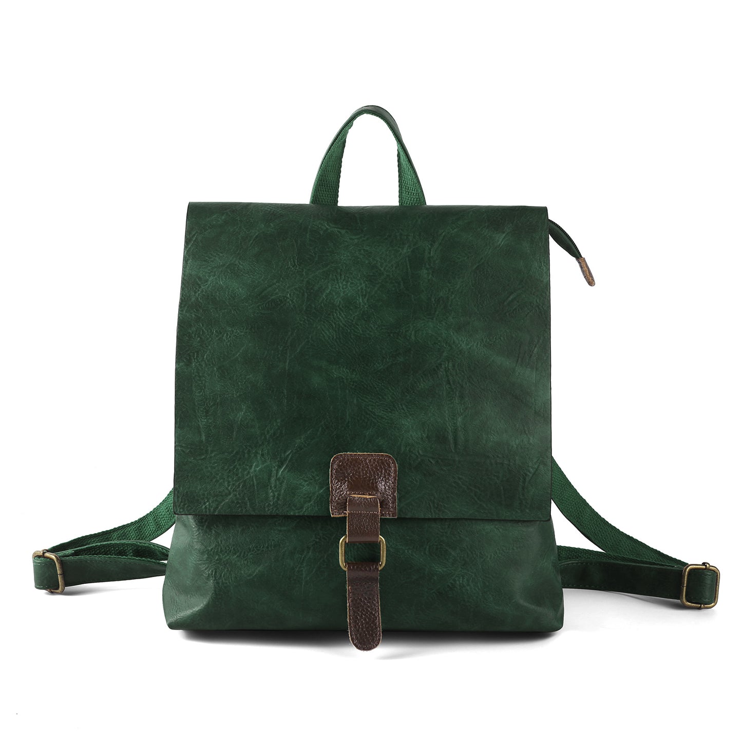 Vintage PU Leather Backpack with Multiple Pockets