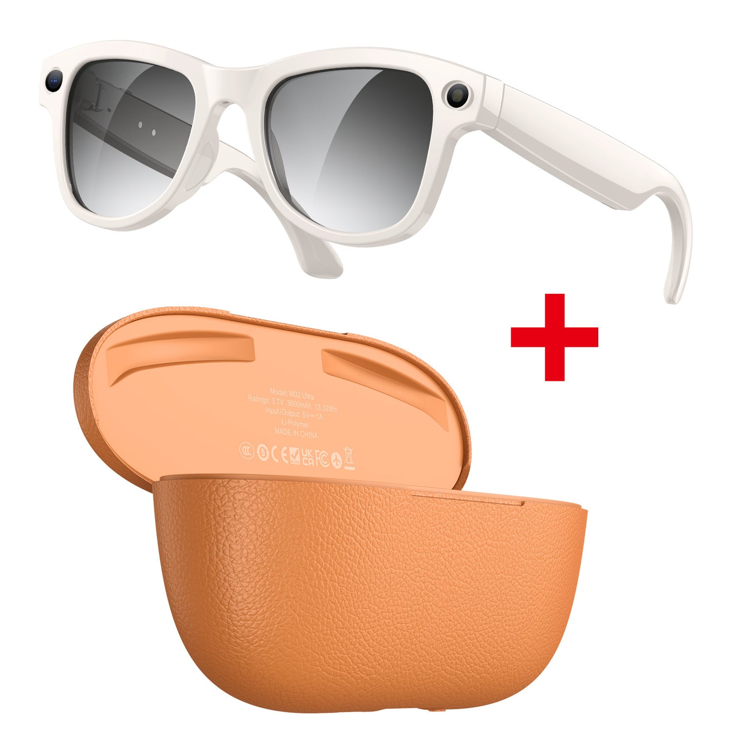 Smart glasses with a charging case
