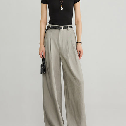 Womens Tencel Linen Wide Leg Pants