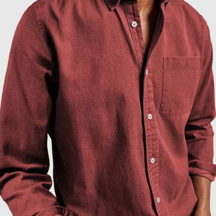 Cotton Button Men's Long Sleeve Shirt