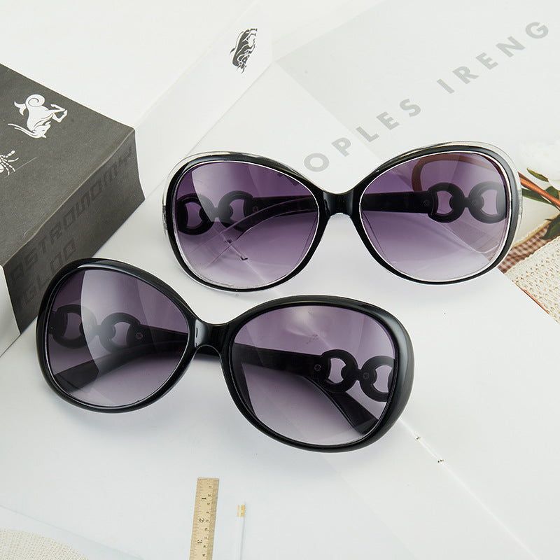 Sunglasses Large Frame Sunglasses Retro Glasses UV-resistant Round Frame