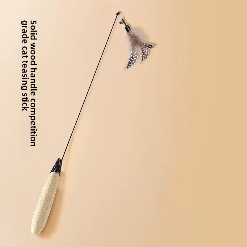 Interactive Feather Teaser Wand for Cats