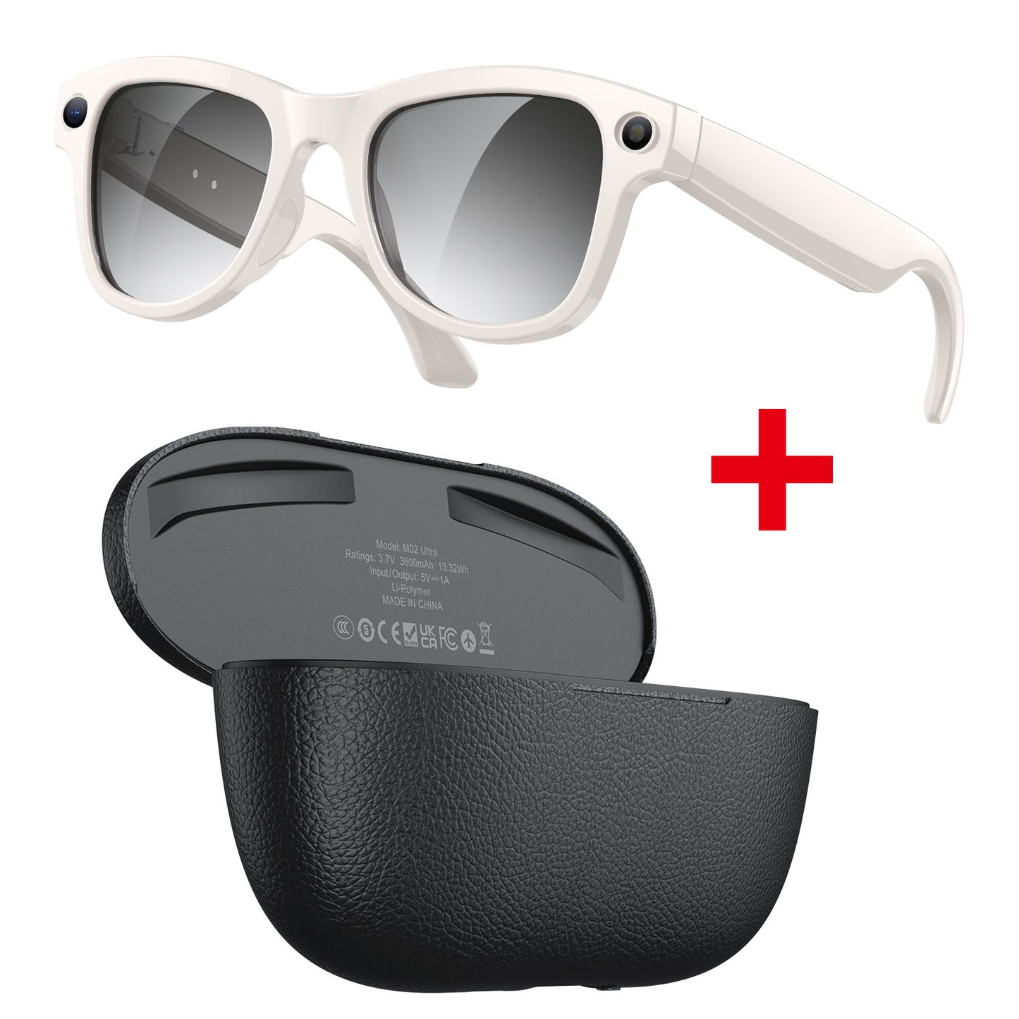 Smart glasses with a charging case