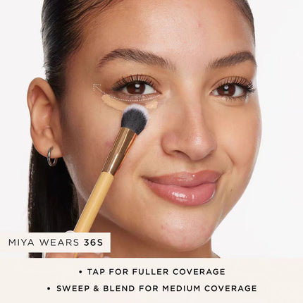 Single-ended soft-bristled makeup brush