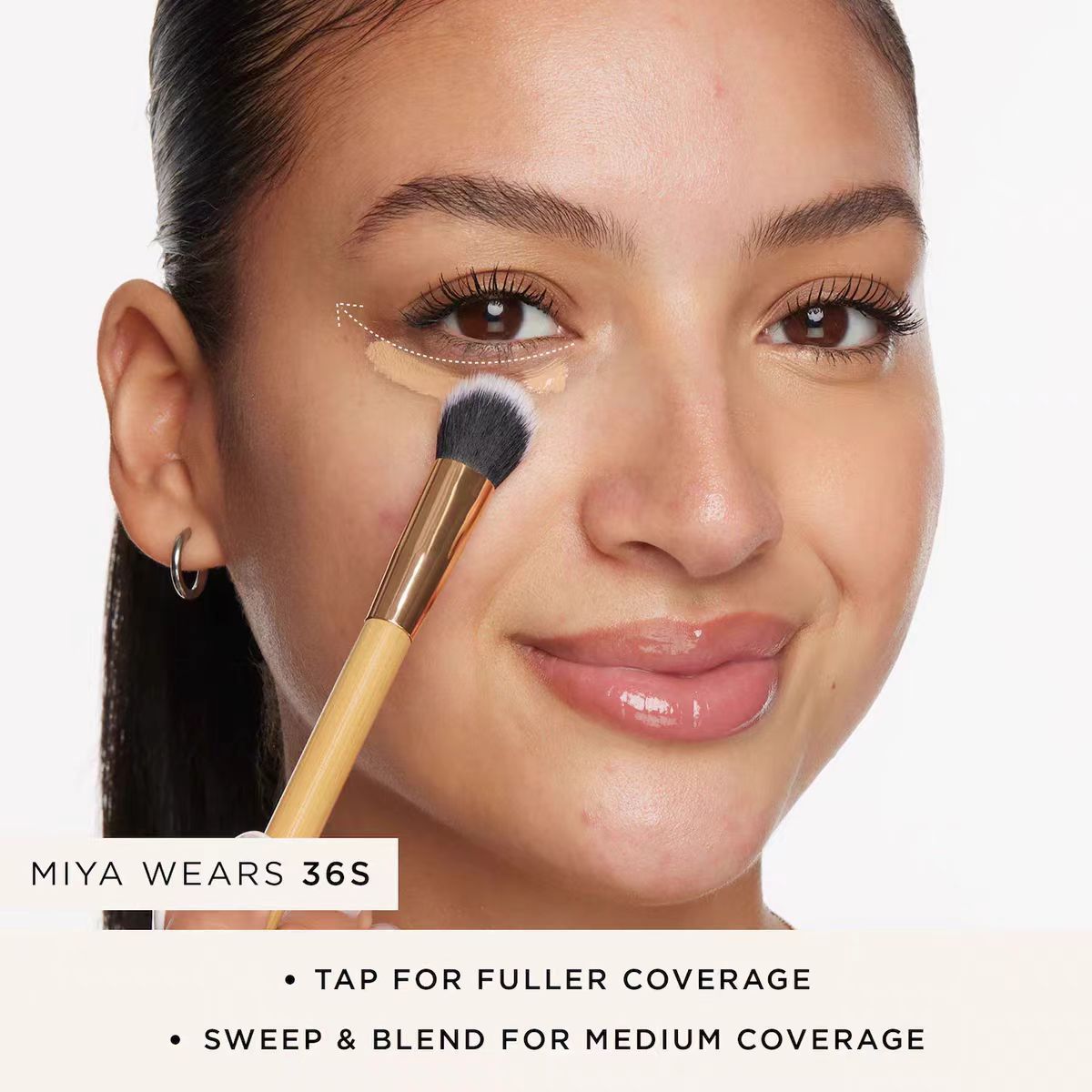 Single-ended soft-bristled makeup brush