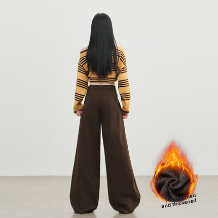 Womens Wide Leg Denim Trousers