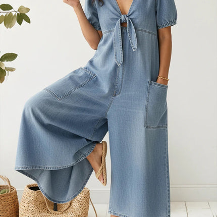 Womens Denim V-Neck Casual Dress