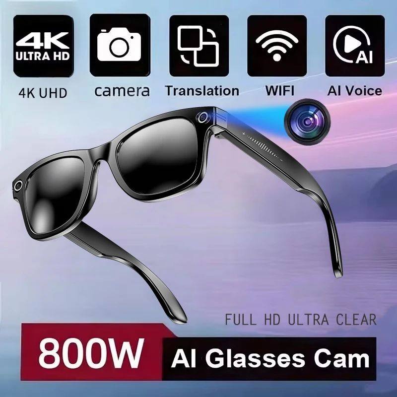 AI Smart Glasses with Camera and Color-Changing Lenses