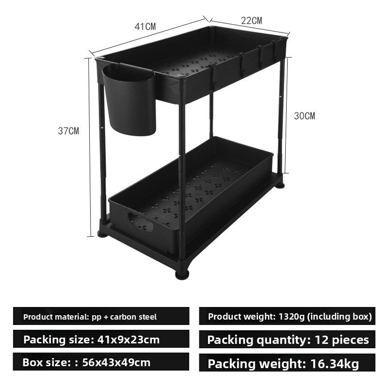 Ready-Made Pull-Out Drawer Basket Kitchen Cabinet Storage Rack under the Sink Storage Rack Organizing Rack Removable