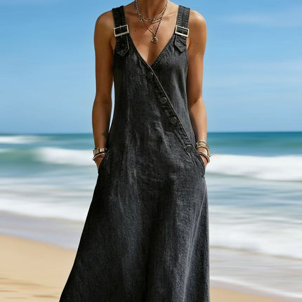 Womens Vintage Denim A-line Dress
