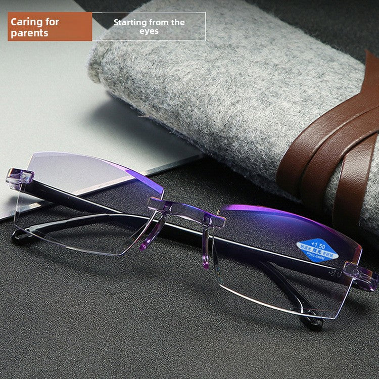 Frameless Blue Light Reading Glasses with Smart Zoom